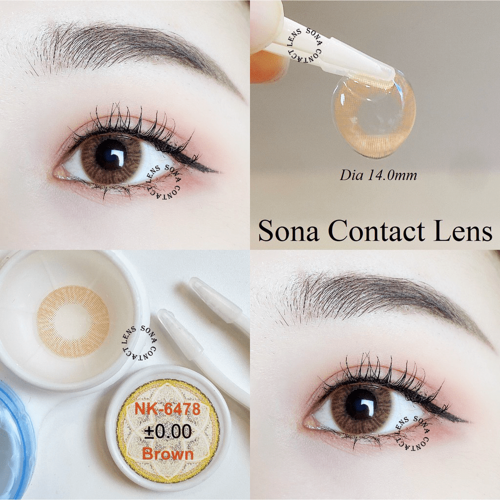 Contact Lens Gray, Brown 1-Day Contact Lenses, Non-Myopia and Myopia with Degrees 2.5 - 3 - 3.25 - 4.25 - 4.5 - 4.75 - 5.5 - 6 - 6.5 - 7.5 - 8 No Stamp