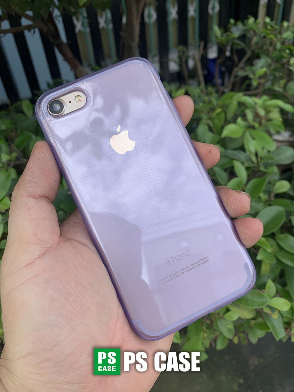 Ốp lưng dẻo tím mờ chống sốc cao cấp dành cho iPhone 7 / iPhone 8 - PS Case phân phối