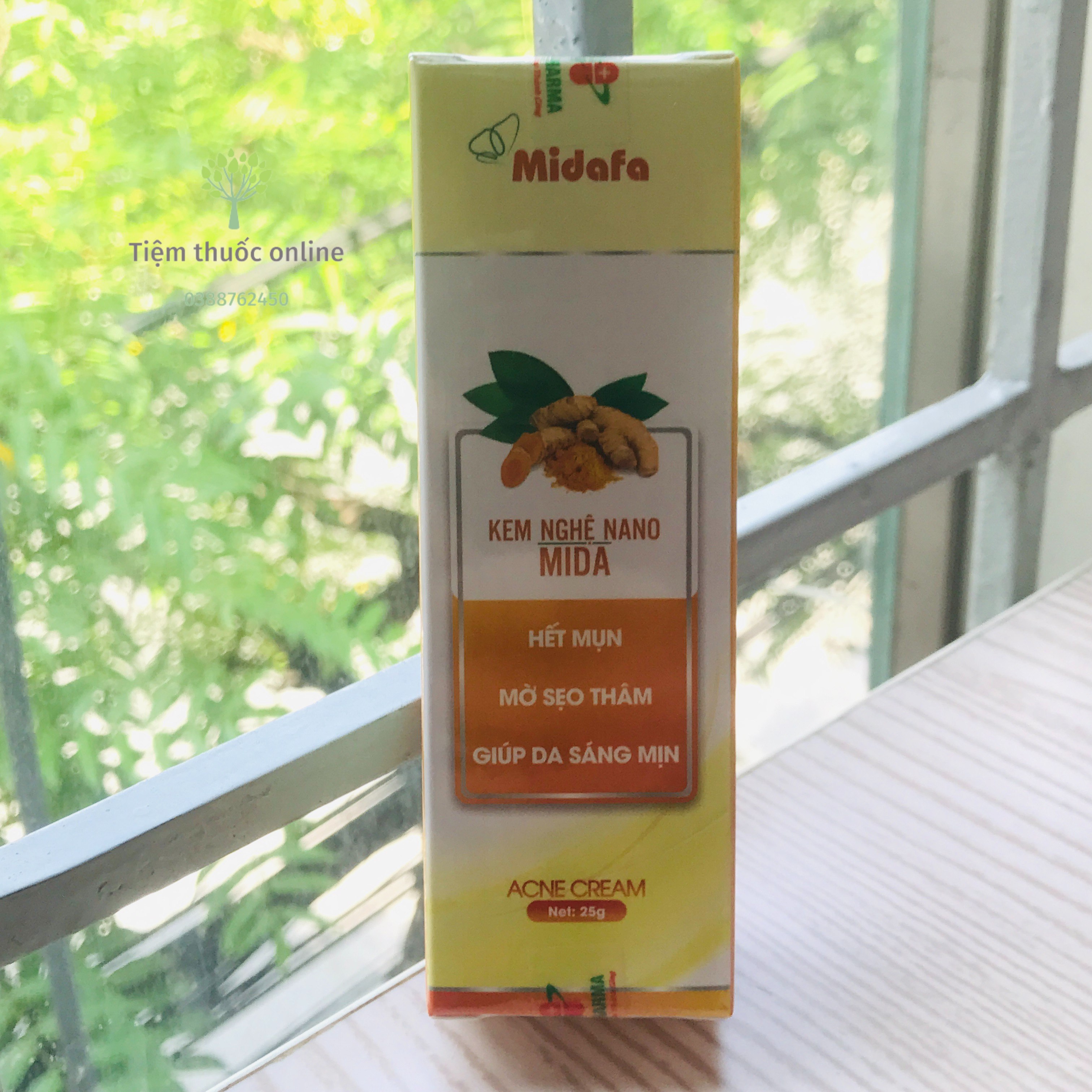 Kem nghệ nano mida - hết mụn, mờ sẹo thâm, sáng da - acne cream -tuýp 25g