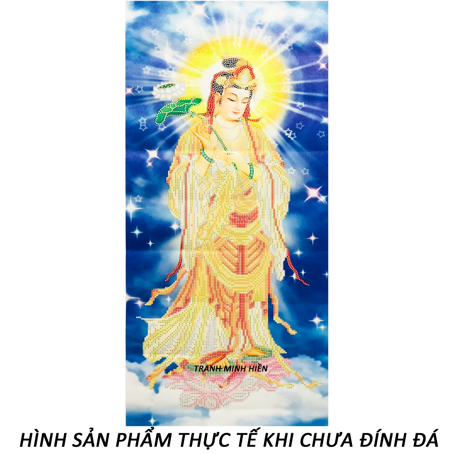 Tranh Đính Đá Tự Làm - Phật Đại Thế Chí Bồ Tát 18 (Kèm Quà Tặng) - Tranh Minh Hiền (TỰ ĐÍNH ĐÁ)