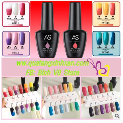 [HCM]Sơn gel AS Đổi màu (15ml) mã WB | chai đen sản phẩm chất lượng đảm bảo an toàn sức khỏe người dùng vui lòng inbox để shop tư vấn thêm