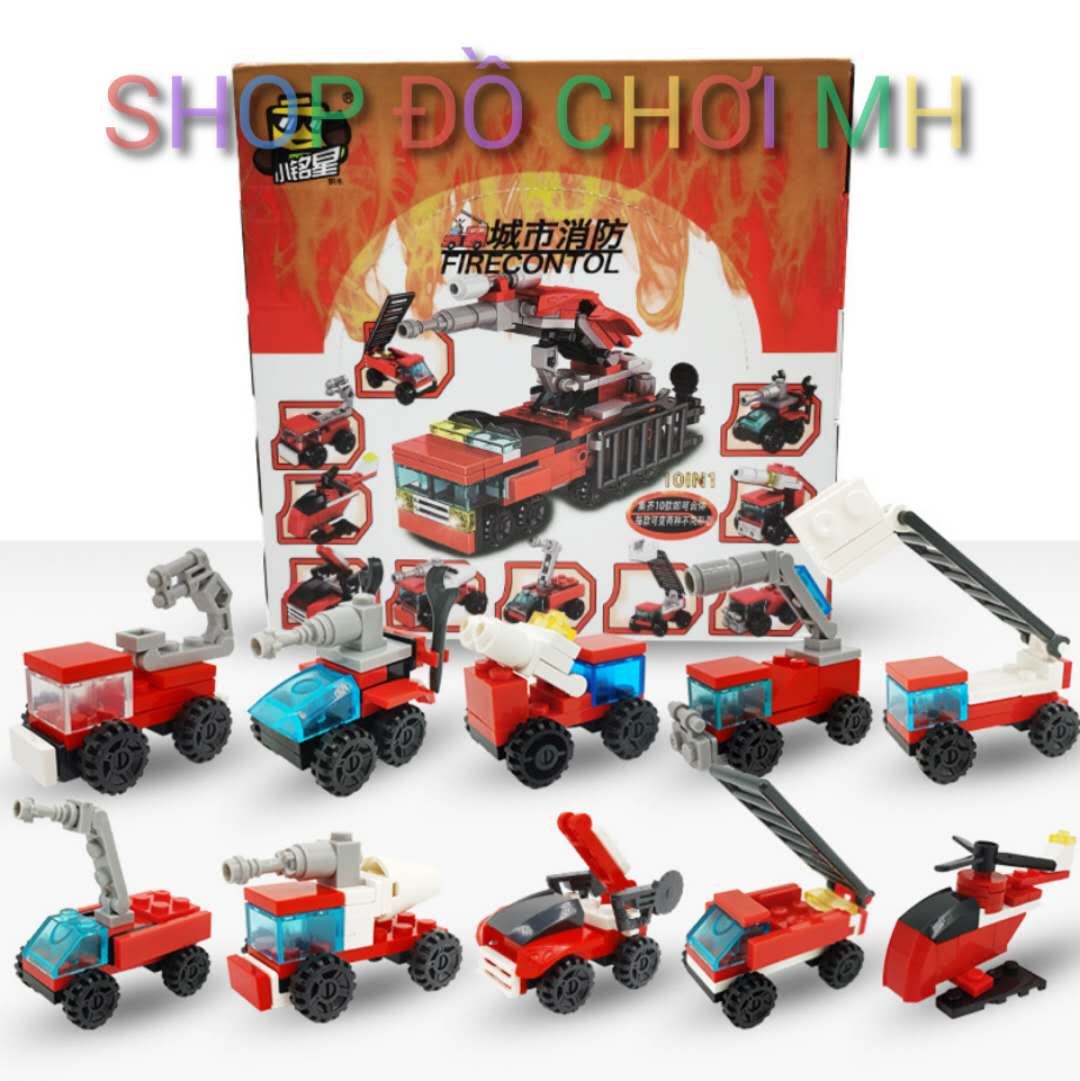 Đồ chơi lego xếp hình lắp ráp sx52009-hệ thống xe cứu hỏa