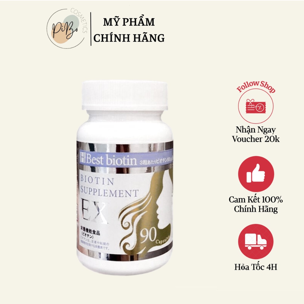 Viên Uống Hỗ Trợ Giảm Rụng Tóc Best Biotin Supplement EX Nhật Bản