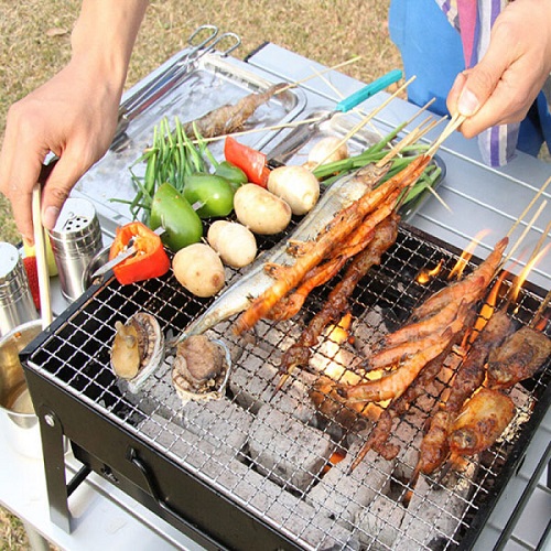 BẾP NƯỚNG THAN HOA VUÔNG CAO CẤP