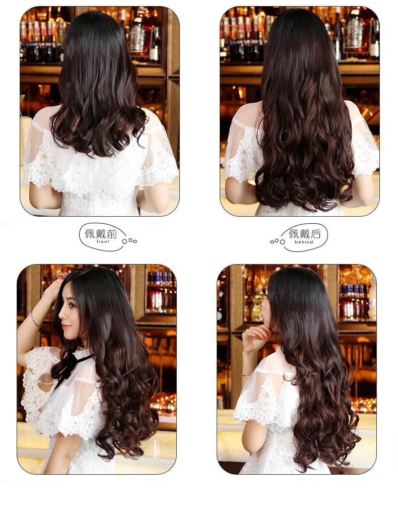 Tóc giả kẹp 5 phím 40cm, màu [nâu vàng 2/30]