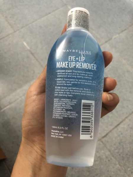 [HCM]Nước Tẩy Trang Mắt Môi Maybelline 150ml (Lip & Eye Make Up Remover)