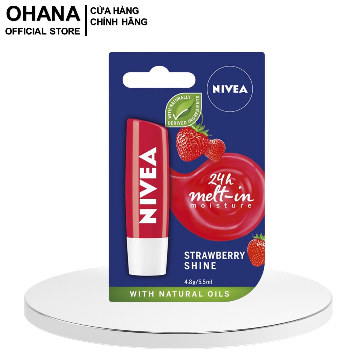 Son dưỡng ẩm 24h Nivea Caring Lip Balm 4.8g