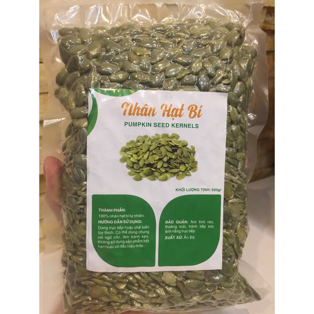 500 GRAM NHÂN HẠT BÍ ĐÃ TÁCH VỎ ẤN ĐỘ (túi hút chân không)