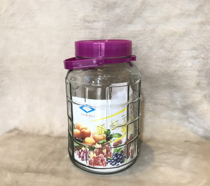 Bình thủy tinh nắp tím ngâm rượu 3L có quai xách