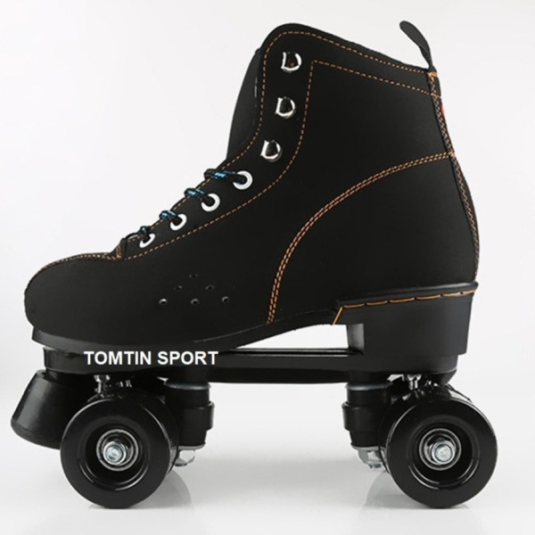 Mua Giày trượt patin người lớn 4 bánh 2 hàng có size từ 37-44, bốt Nỉ màu đen phù hợp cả nam và nữ, đi được ngay không sợ ngã [TOMTIN SPORT]