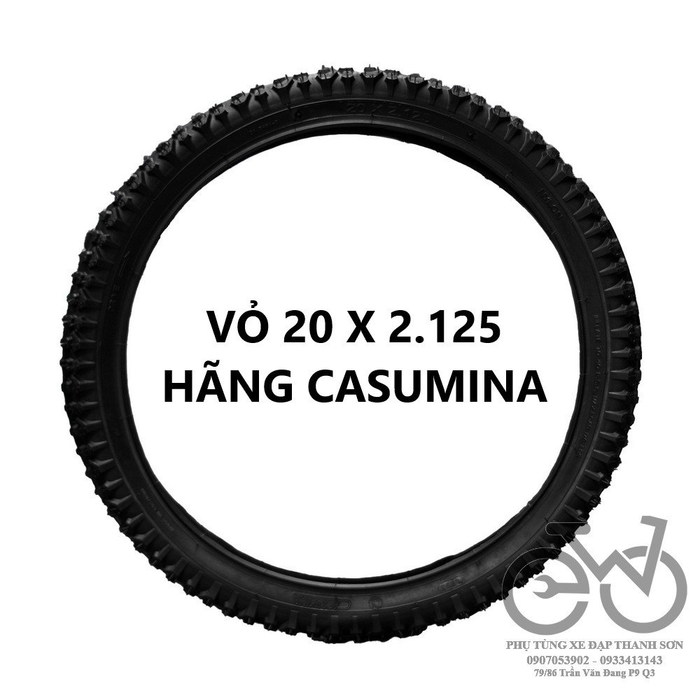 Lốp xe đạp leo núi 20x2.125 casumina. ruột xe đạp casumina