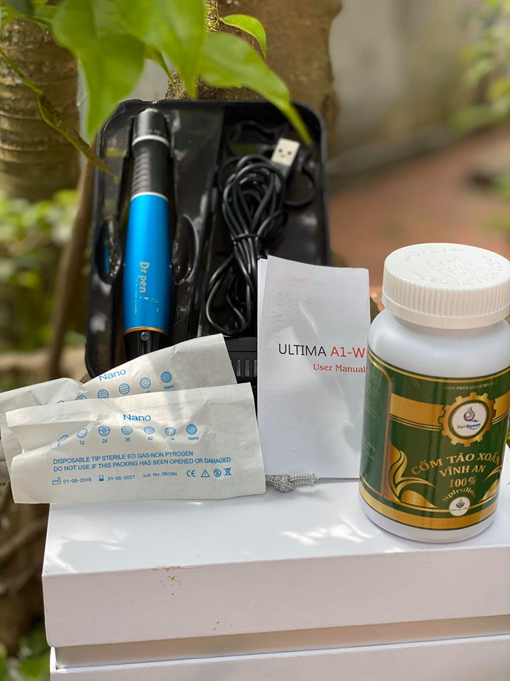 Combo Phi Kim Cấy Tảo Dr Pen A1-W Tích Điện, tảo xoắn