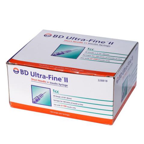 Hộp 100 cây kim tiêm tiểu đường Insulin BD Ultra Fine II 0.5ml