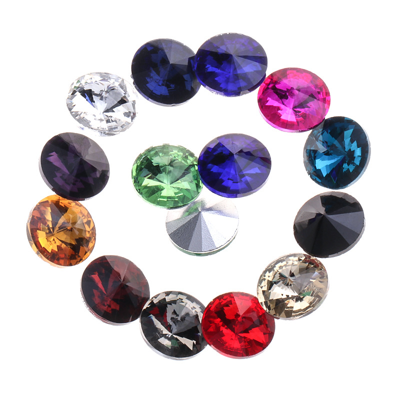 Set 10 Viên Đá Khối Hình Tròn Chân Bạc Đính Móng