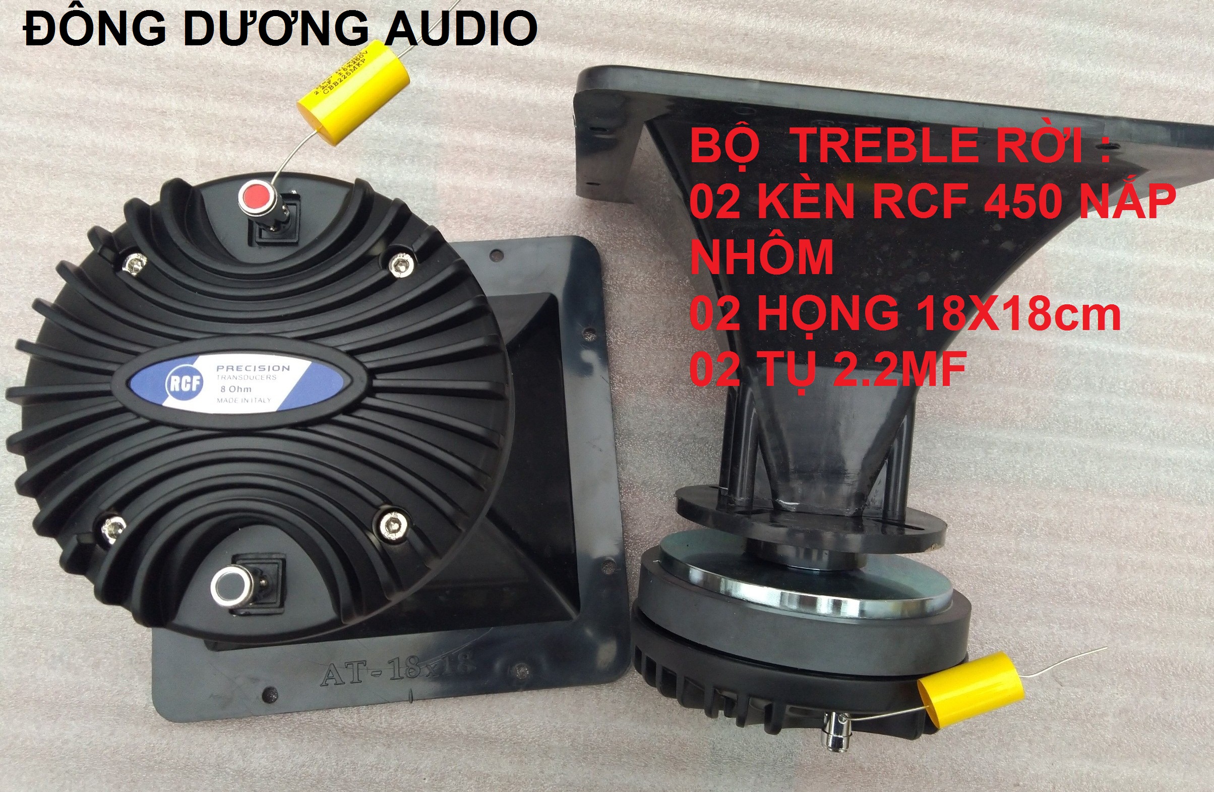LOA TREBLE 450 RCF NẮP NHÔM - GIÁ HAI LOA + HỌNG 18X18 TẶNG TỤ
