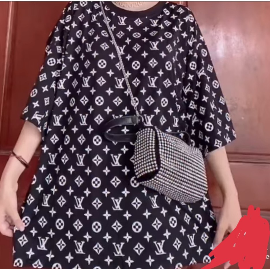 Áo phông tay lỡ họa tiết in kín HARI