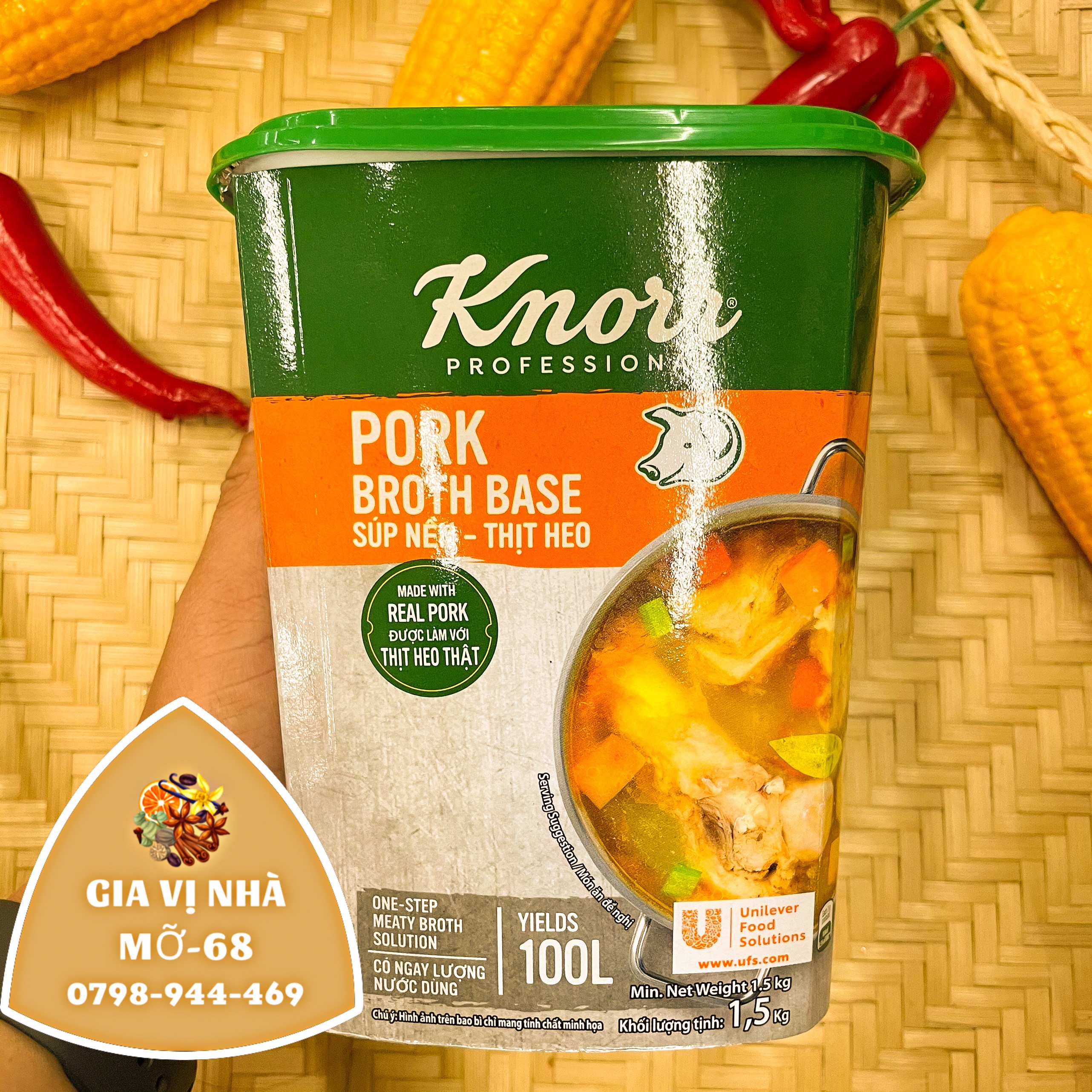 Bột súp nền heo knorr-1,5kg