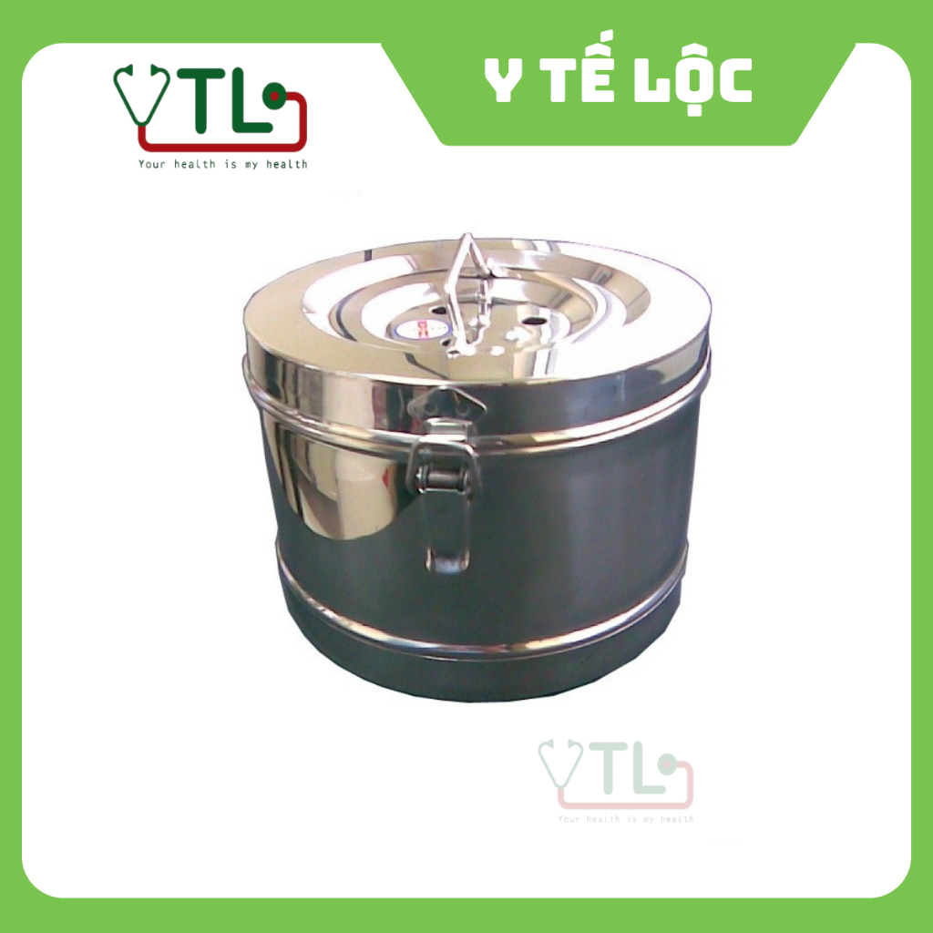 Hộp hấp dụng cụ tròn inox