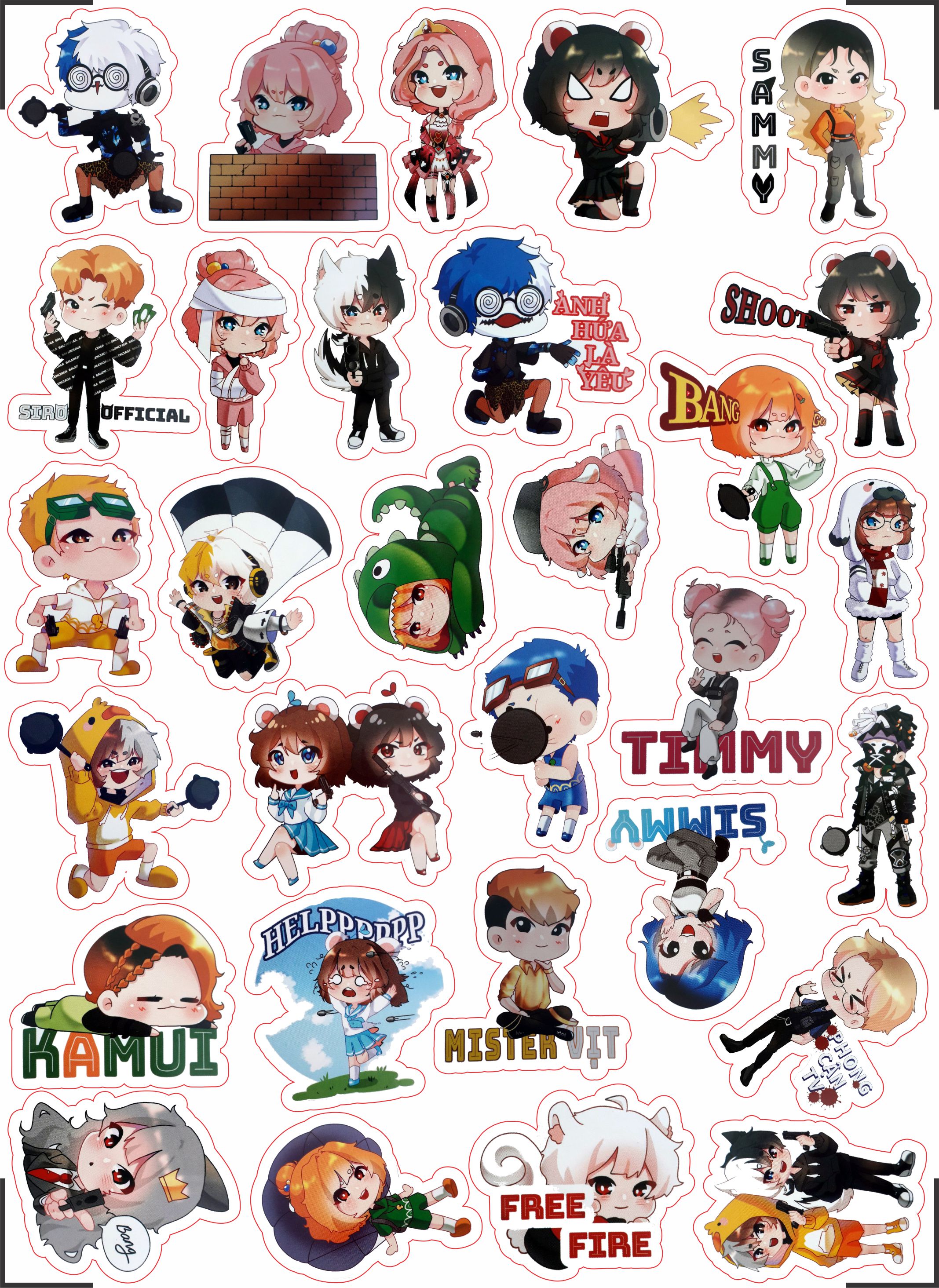 Set 30-60 Sticker Hero Team Đại Chiến