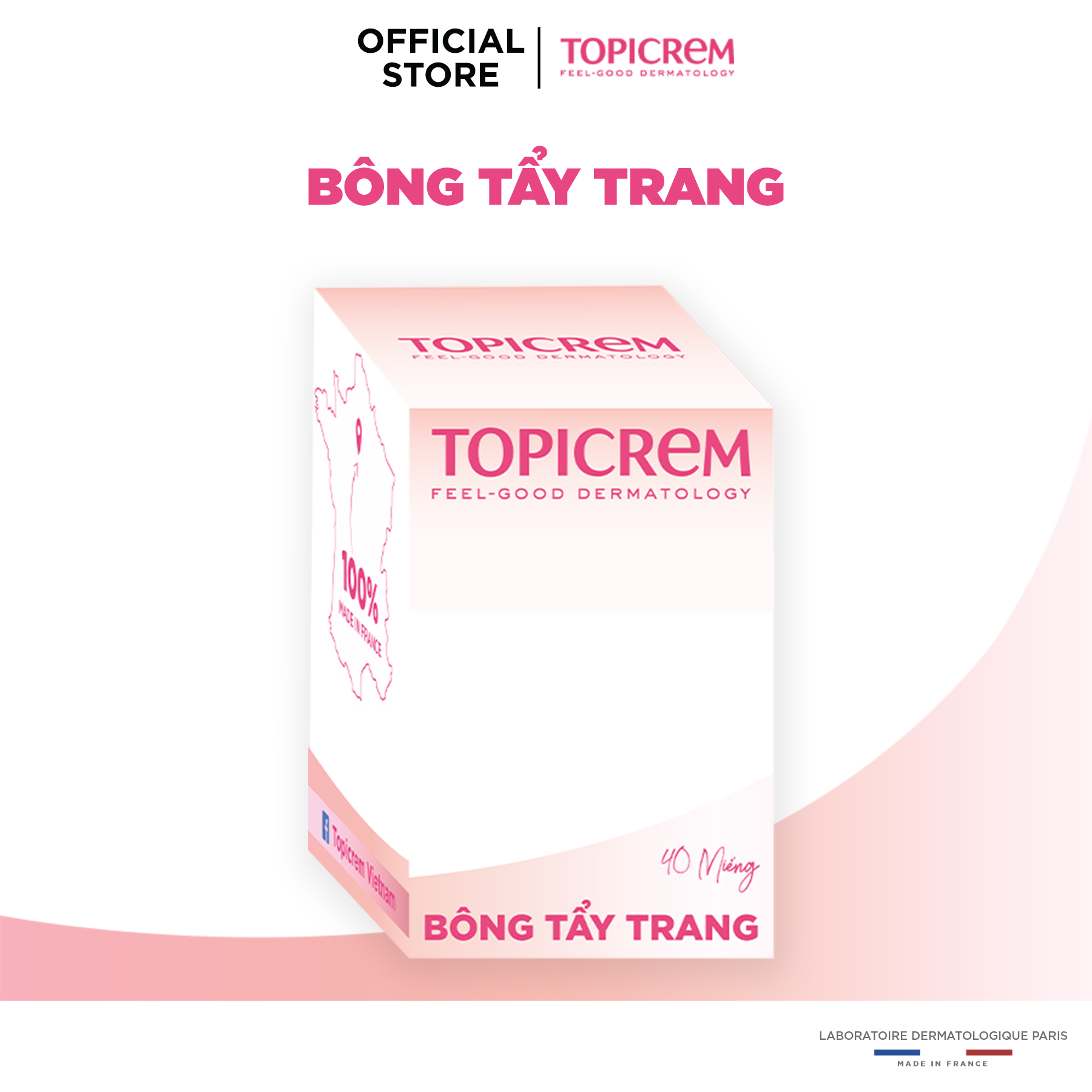 [Hàng tặng không bán] Bông tẩy trang cao cấp Topicrem (30 miếng/hộp)