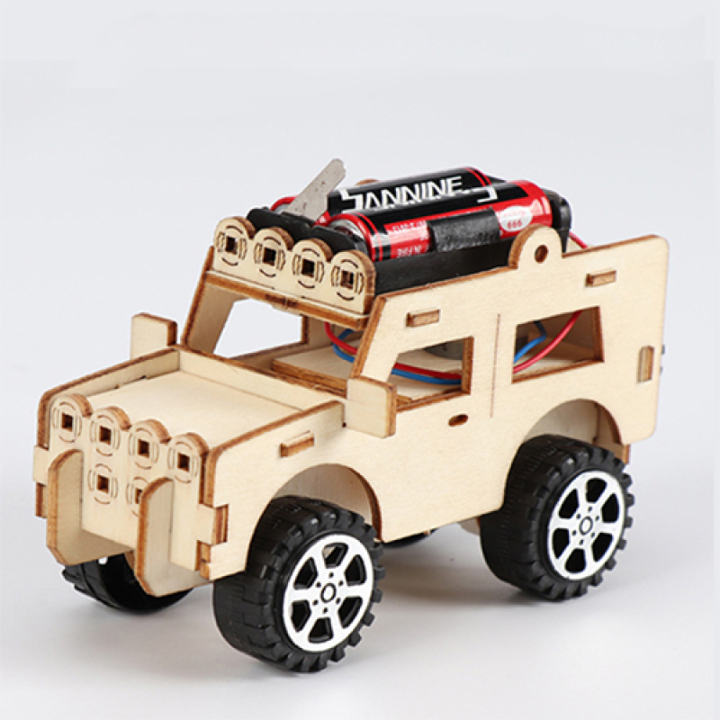 Đồ chơi trí tuệ cho bé - Bộ lắp ghép xe jeep bằng gỗ theo phương pháp giáo dục Stem