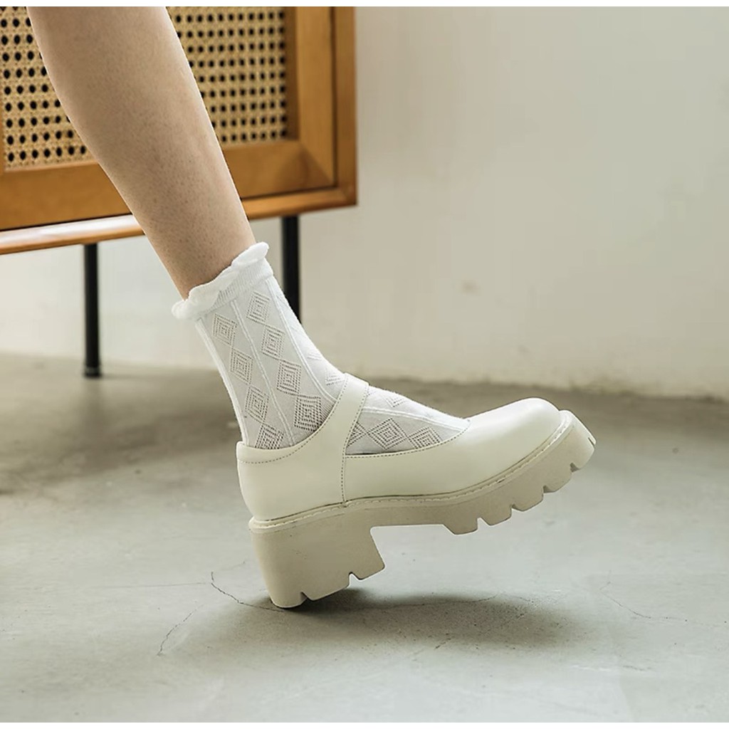 Platform Mary Jane - Giày da bò nữ (Genuine Leather)