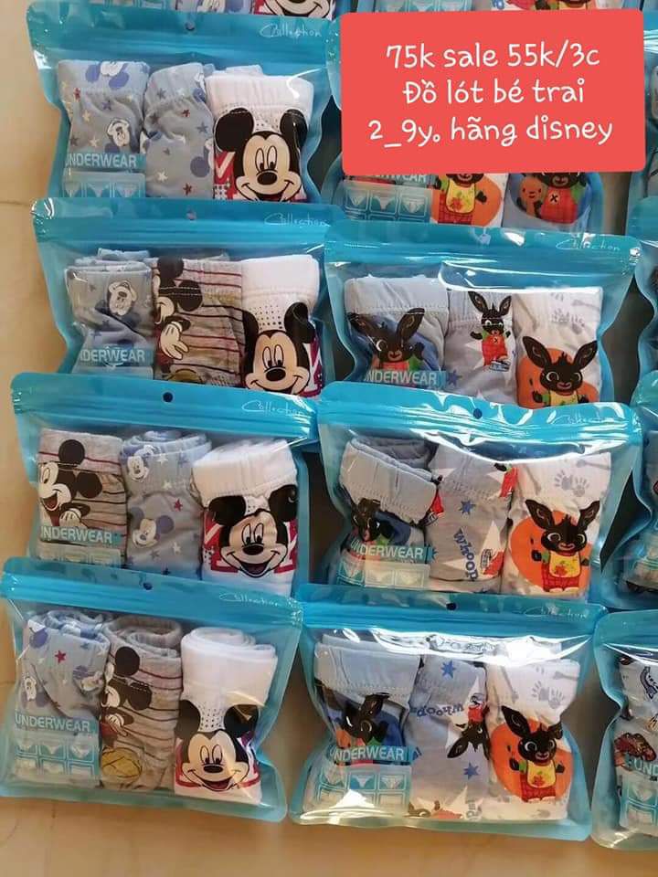 Set 3 quần chip  bé trai hoạt hình.