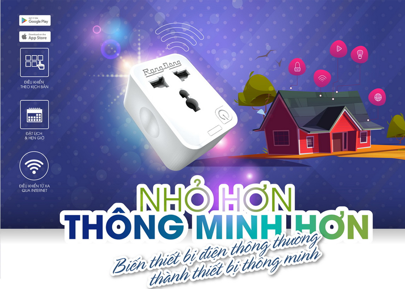 Ổ cắm Wifi rạng đông 16A có hẹn giờ
