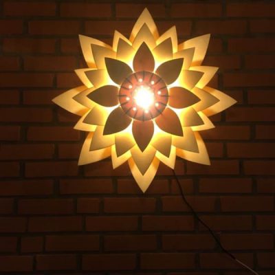 Đèn gỗ hoa sen DIY