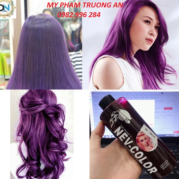 Nhuộm Phủ Bóng 5D Hàn Quốc NEV COLOR Màu Tím Cà