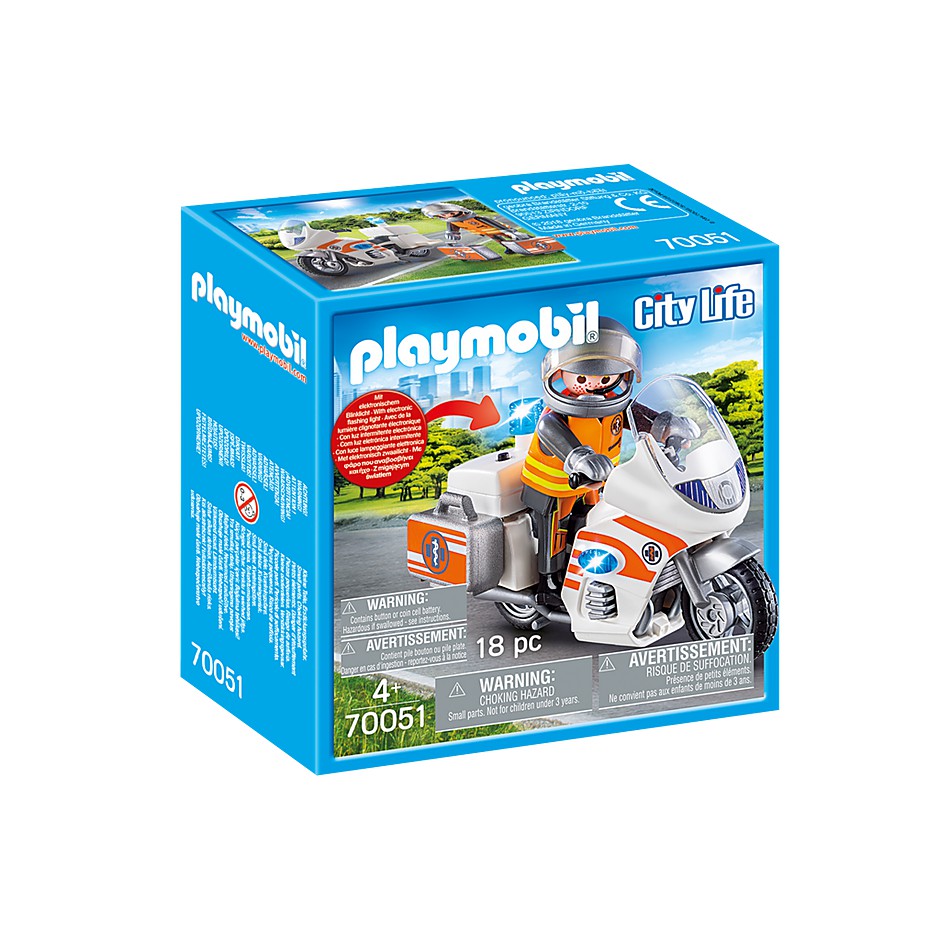 Đồ chơi mô hình Playmobil Xe máy cứu hộ khẩn cấp - Funnyland