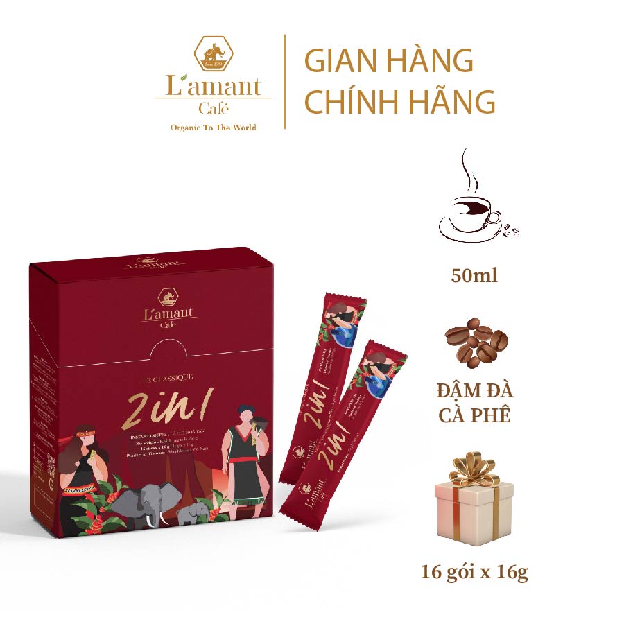 [MỪNG ĐẠI LỄ TẶNG QUÀ MÊ] Cà phê hòa tan đen đá Vietnamese Iced Black Coffee (Hộp 16 gói x 16gr)