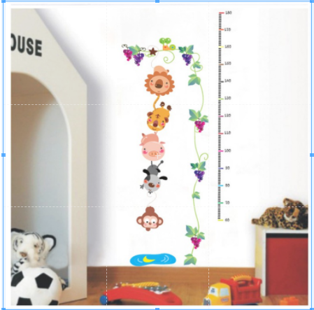 [HCM]Decal dán tường thước đo cây nho và thú