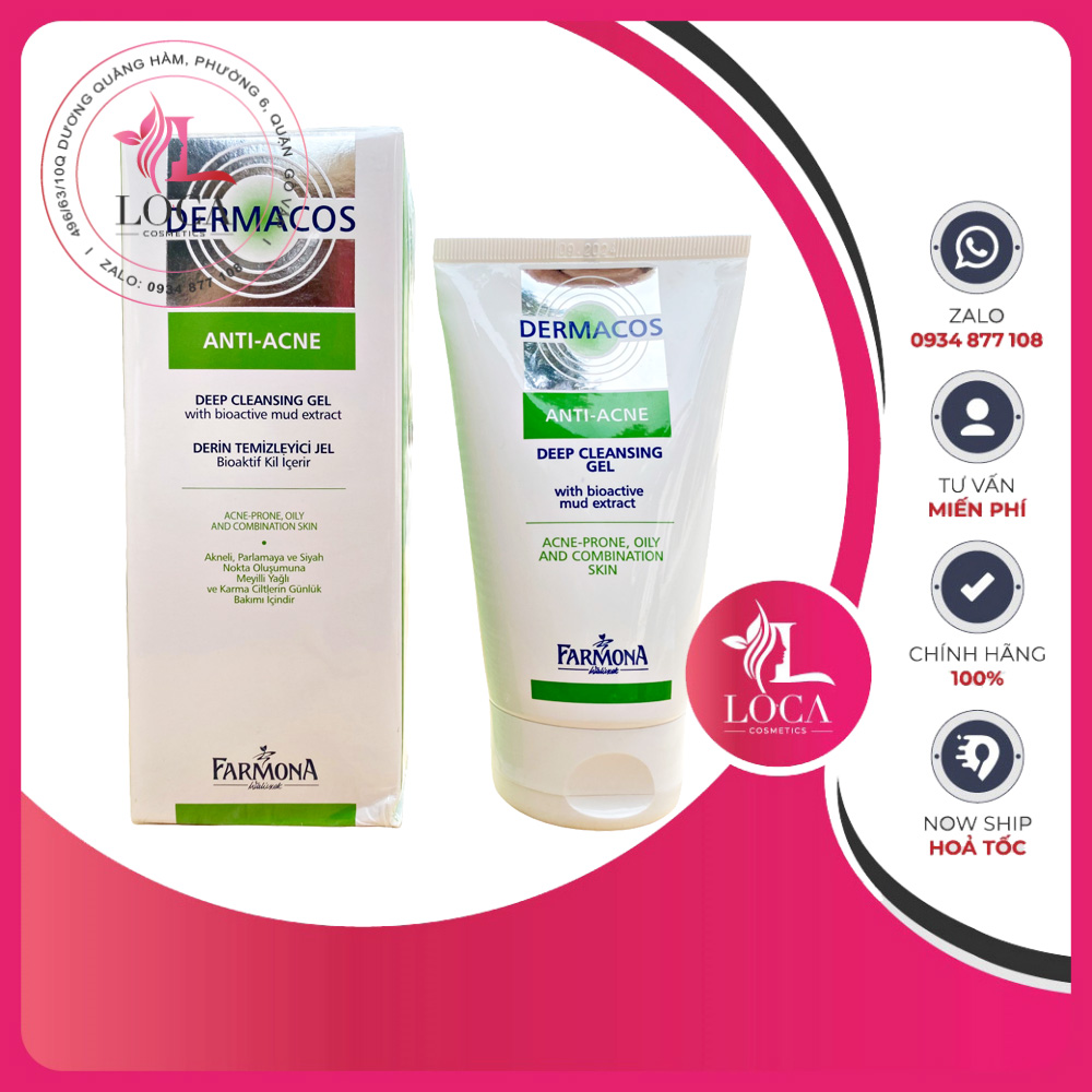 [HCM]Sữa Rửa Mặt Dermacos cho da dầu mụn 150ml