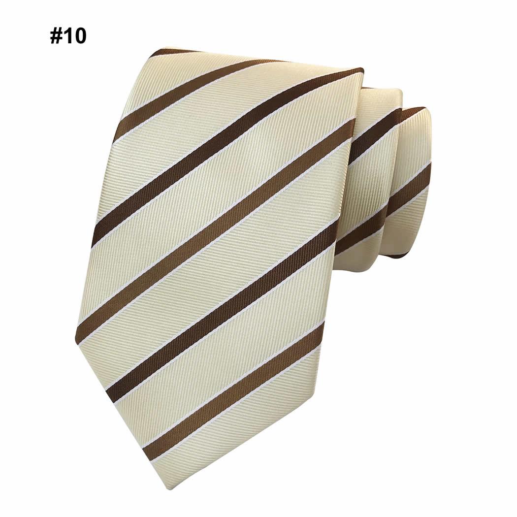 20 Kiểu Đàn ông Màu rắn Cà vạt Sọc Polyester Silk 1200 Mật độ cực cao Đan cổ điển 8CM Wide Jacquard dệt cà vạt quý ông phù hợp với phụ kiện cho tiệc cưới công sở