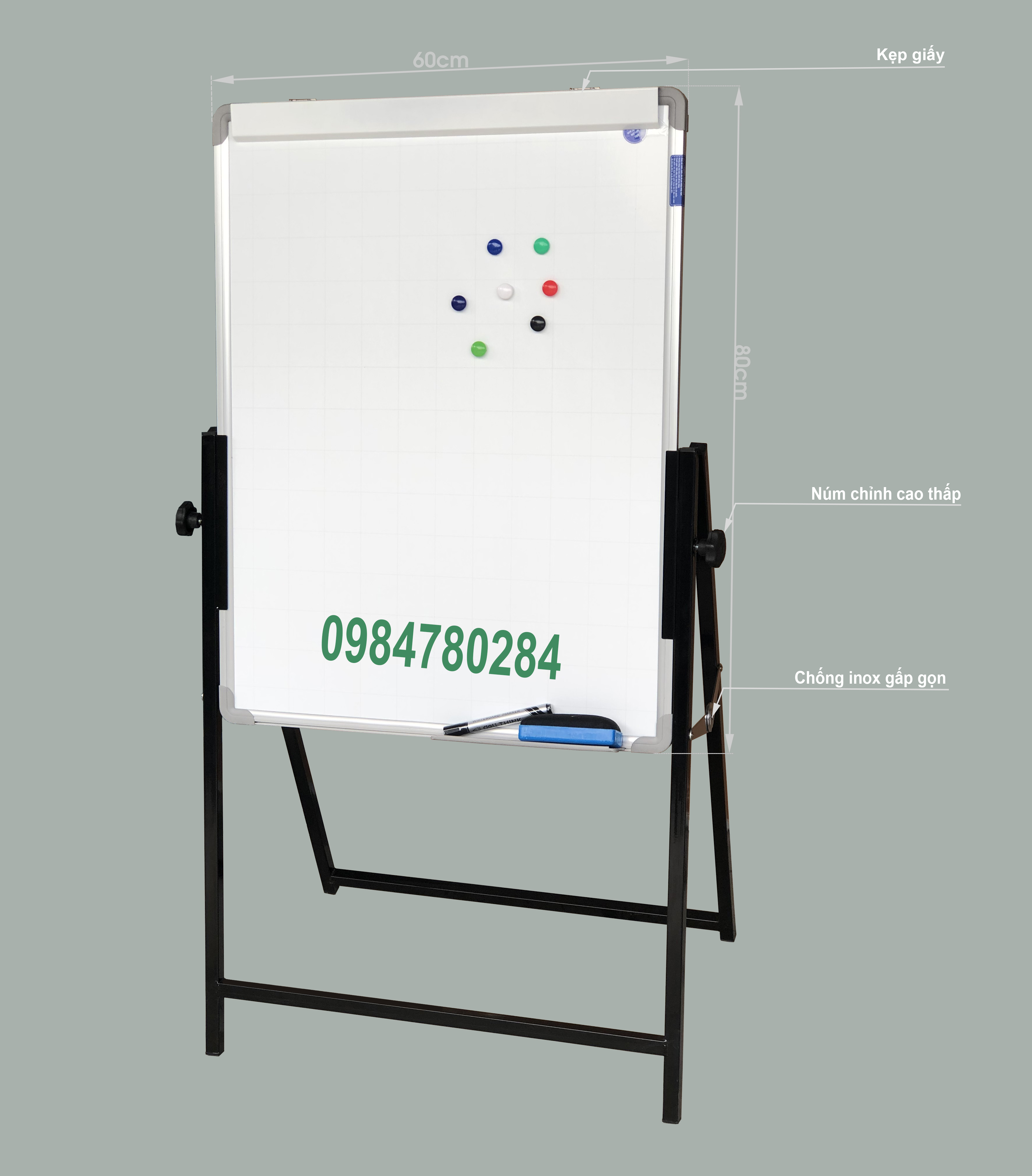 Bảng Flipchart Eco chân gấp kèm quà tặng.