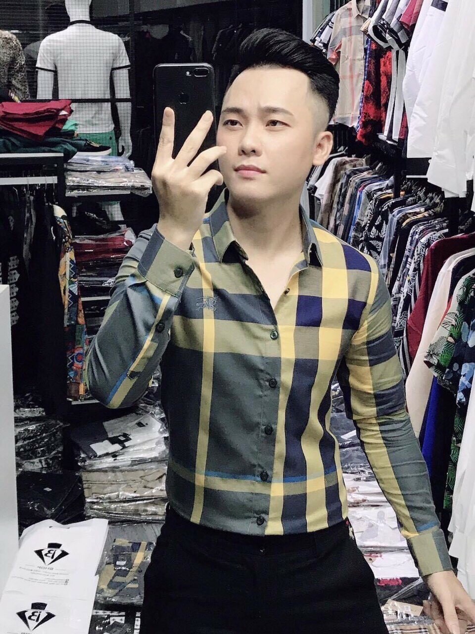 áo sơ mi nam CHẤT LỤA họa tiết 3D cao cấp ASA8