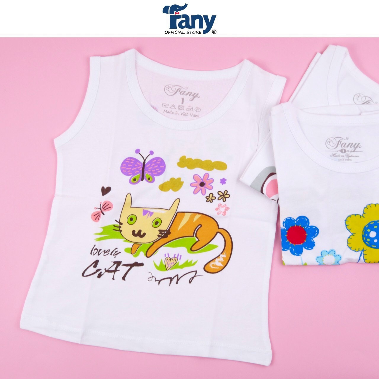 (Mẫu mới) Áo sát nách mặt nhà bé gái hiệu Fany (6-22kg)