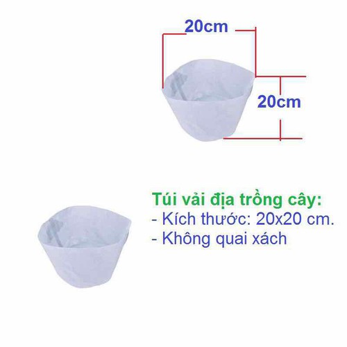 Set 5 túi vải kT 20x20 không quai xách trồng cây
