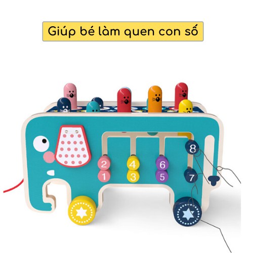 Bộ đồ chơi đập chuột xe bus Happy
