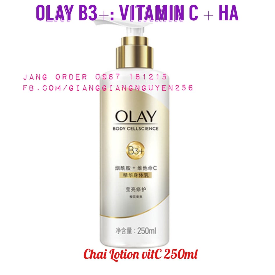 [Olay B3 VitC+HA] Sữa dưỡng thể - Sữa tắm Olay B3