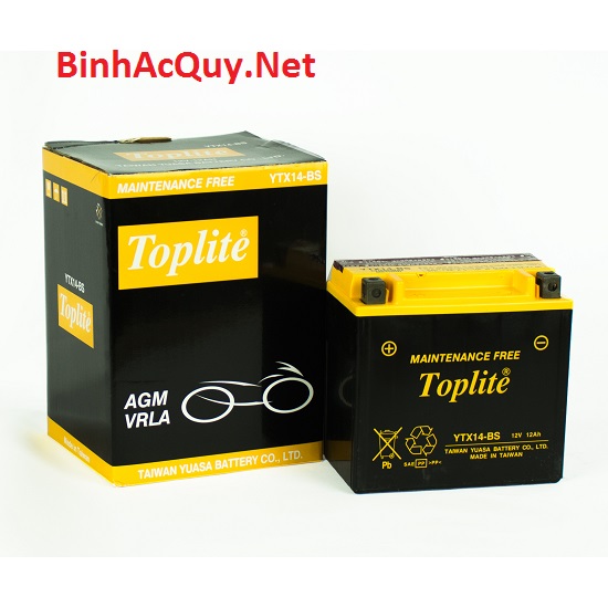 Bình Ắc Quy Moto Toplite YTX14-BS (12V-12Ah)