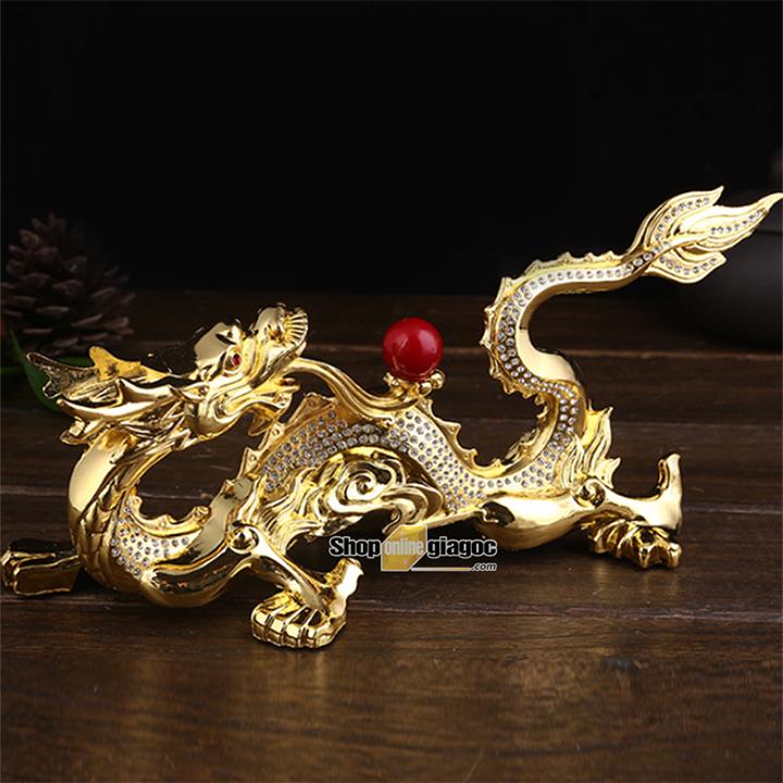 Tượng taplo báo/hổ lắc/rồng/sư tử vàng/kỳ lân đính đá spw01
