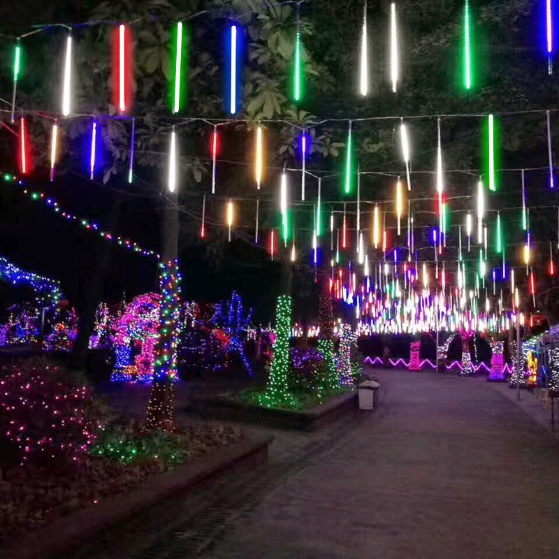 Bộ đèn led sao băng chùm 8 cây, chiều dài 50cm (cắm điện)