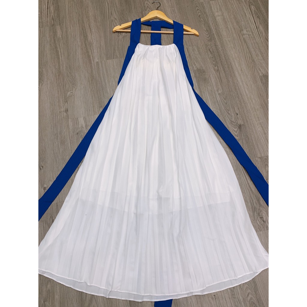 [HCM][FREESHIP] Đầm maxi đi biển maxi dập ly dây xanh