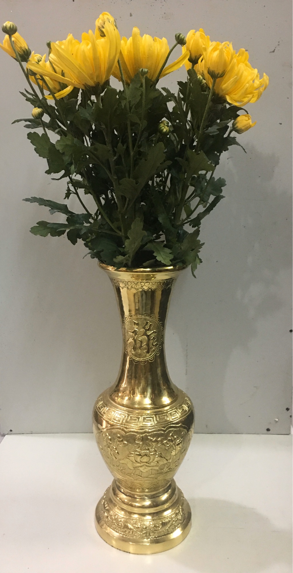 Lọ hoa bằng đồng cao 35cm