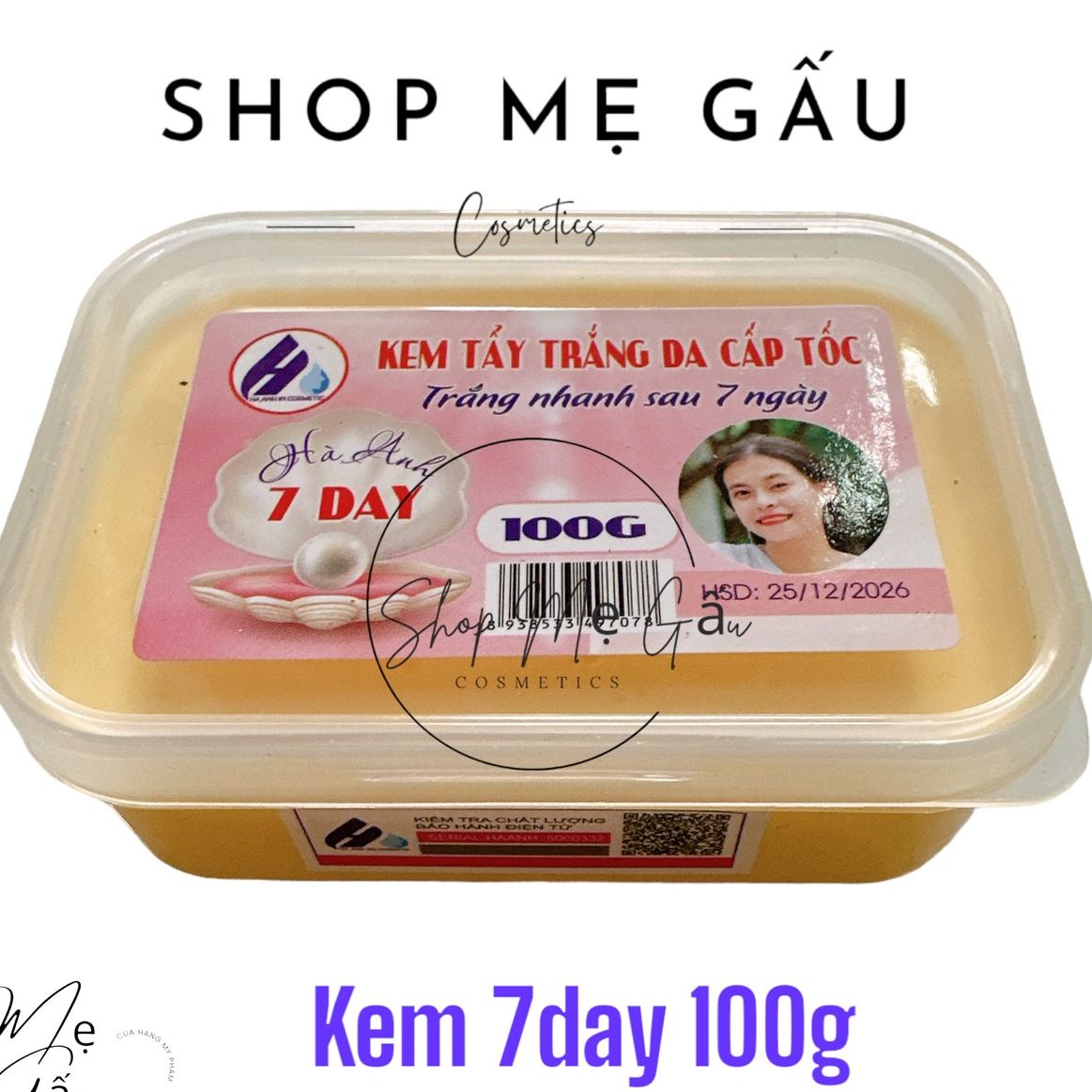 KEm dưỡng trắng da 7day 100g