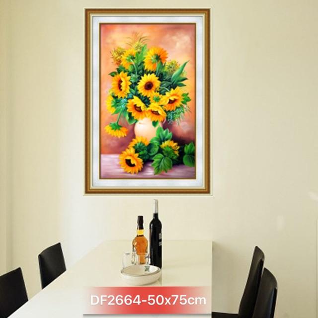 [HCM]Tranh đính đá Bình hoa hướng dương DF2664