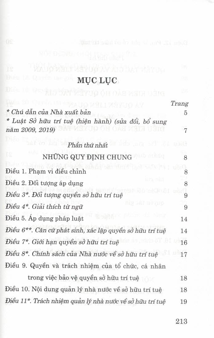 Luật Sở Hữu Trí Tuệ (Hiện Hành) (Sửa Đổi, Bổ Sung Năm 2009, 2019)