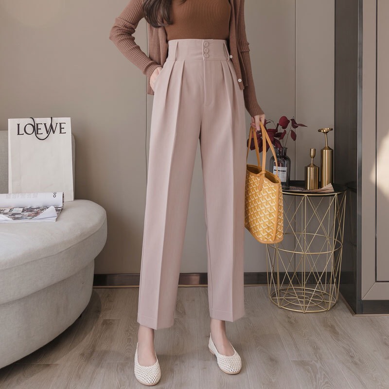 Quần Baggy Cạp Cao 3 cúc Siêu Đẹp